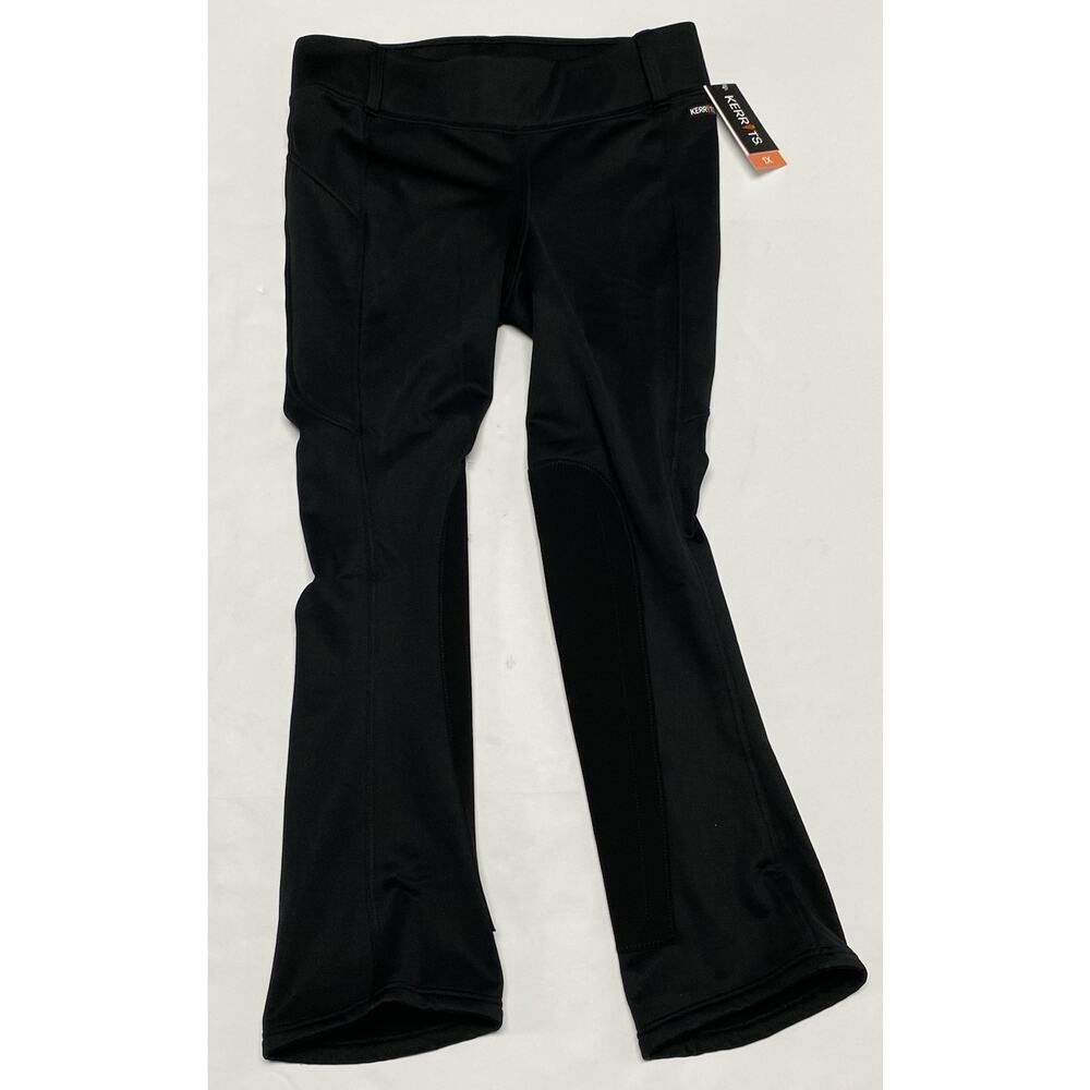 KERRITS Black Knee Patch Riding Tights XL Equestrian Stretch Pants NWT